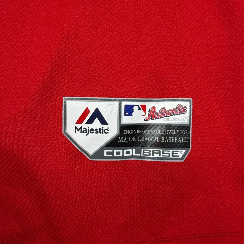 Majestic St. Louis Cardinals MLB Authentic Cool Base Red 1/4 Zip Jersey Mens M - Picture 5 of 6